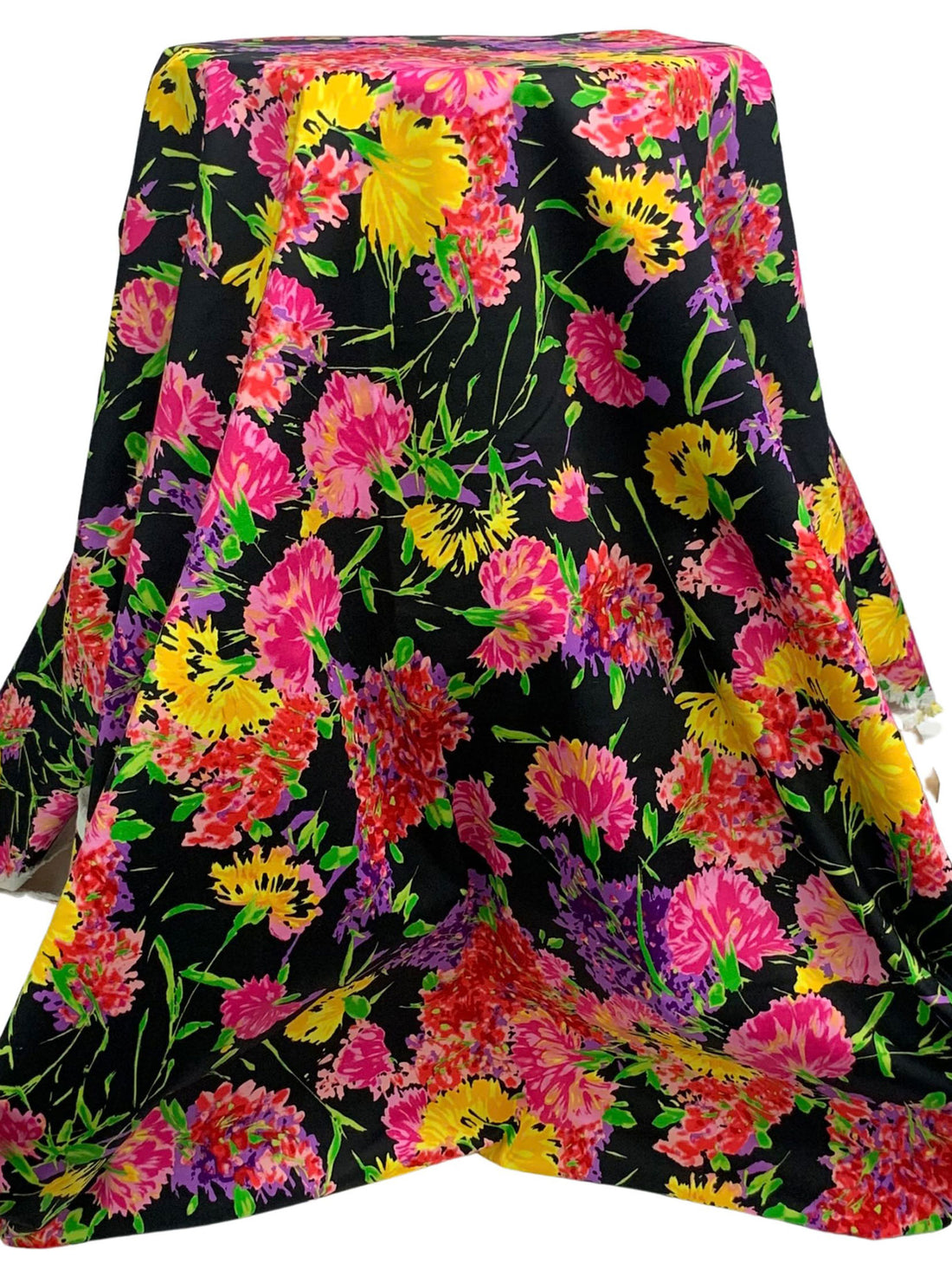 Black/Charm Pink/Amethyst/Multi Cotton/Lycra Floral Print Sateen Bottom Weight Woven - NY Designer - 48W