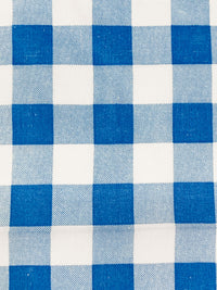 French Blue/White 100% Cotton Gingham Check Voile 55W