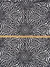 Black/White 100% Rayon Fractal Medallion Print Challis 54W