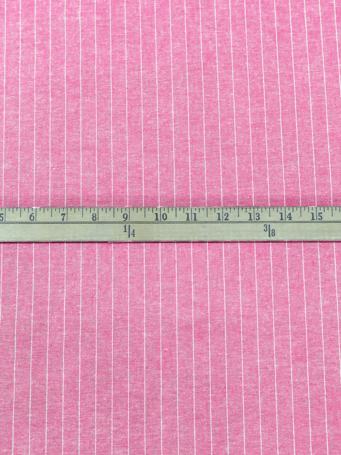 French Rose/White 100% Cotton Vertical Stripe Weave Chambray Shirt Weight Woven 59W