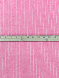 French Rose/White 100% Cotton Vertical Stripe Weave Chambray Shirt Weight Woven 59W