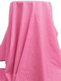 French Rose/White 100% Cotton Vertical Stripe Weave Chambray Shirt Weight Woven 59W