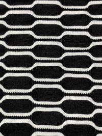 Black/White Rayon/Polyester Honeycomb Weave Knit 58W