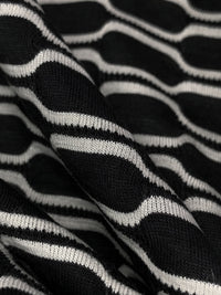 Black/White Rayon/Polyester Honeycomb Weave Knit 58W