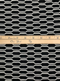 Black/White Rayon/Polyester Honeycomb Weave Knit 58W