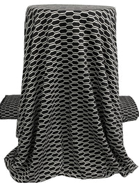 Black/White Rayon/Polyester Honeycomb Weave Knit 58W