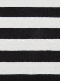 Black/Chalk White 100% Polyester Horizontal Stripe Interlock Knit 52W