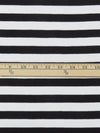 Black/Chalk White 100% Polyester Horizontal Stripe Interlock Knit 52W