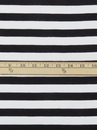 Black/Chalk White 100% Polyester Horizontal Stripe Interlock Knit 52W