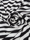 Black/Chalk White 100% Polyester Horizontal Stripe Interlock Knit 52W