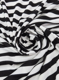 Black/Chalk White 100% Polyester Horizontal Stripe Interlock Knit 52W
