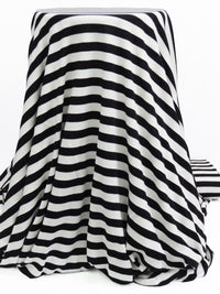 Black/Chalk White 100% Polyester Horizontal Stripe Interlock Knit 52W