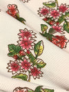 White Chocolate/Paradise Pink/Dark Moss Green/Multi Polyester/Lycra Floral Print Stretch Twill 60W