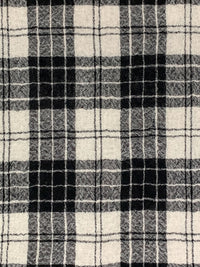 Bone/Black 100% Wool Flannel Gauze - NY Designer - 52W