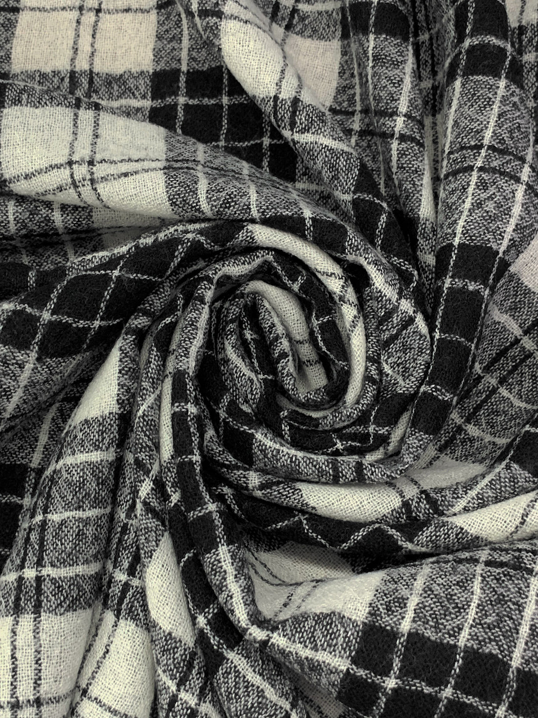 Bone/Black 100% Wool Flannel Gauze - NY Designer - 52W