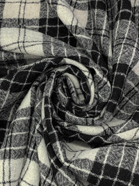 Bone/Black 100% Wool Flannel Gauze - NY Designer - 52W