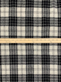 Bone/Black 100% Wool Flannel Gauze - NY Designer - 52W