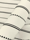 Ivory/Black 100% Polyester Horizontal Woven Stripe Shirting - NY Designer - 62W
