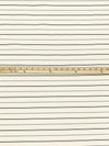 Ivory/Black 100% Polyester Horizontal Woven Stripe Shirting - NY Designer - 62W