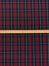 Dark Navy/Vivid Auburn/White 100% Polyester Yarn-Dyed Plaid Suiting 54W