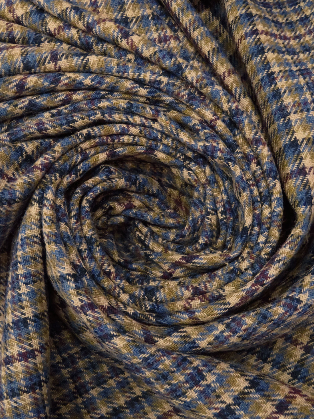 Field Drab/Dark Mulberry/Queen Blue/Multi Polyester/Wool/Nylon Plaid Weave Flannel Suiting 61W