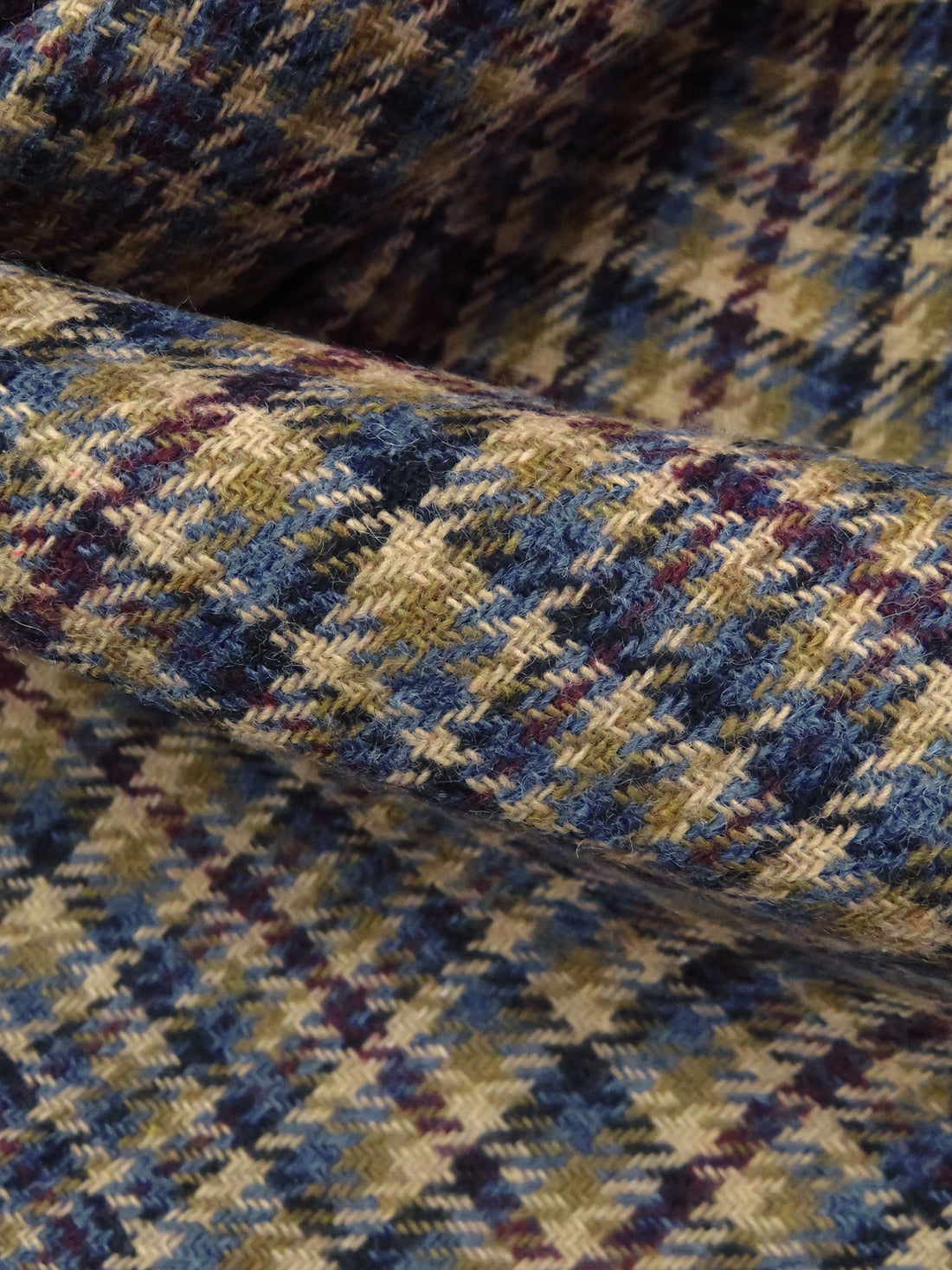 Field Drab/Dark Mulberry/Queen Blue/Multi Polyester/Wool/Nylon Plaid Weave Flannel Suiting 61W
