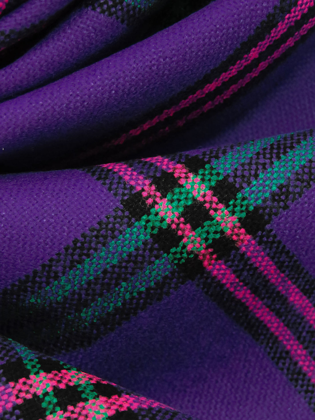 Dark Regalia/Emerald Green/Black/Multi Polyester/Wool/Nylon Plaid Weave Flannel Suiting 59W