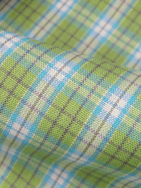Pomelo/Baby Blue/White/Multi Polyester/Rayon Plaid Weave Suiting 58W