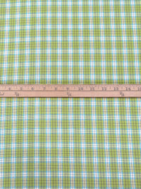 Pomelo/Baby Blue/White/Multi Polyester/Rayon Plaid Weave Suiting 58W