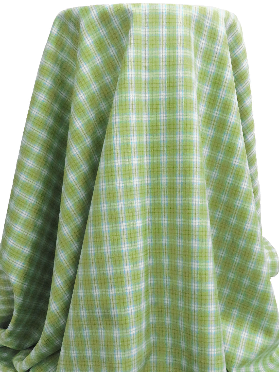 Pomelo/Baby Blue/White/Multi Polyester/Rayon Plaid Weave Suiting 58W