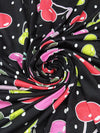 Black/Cherry Red/Sour Apple Green/Multi Polyester/Lycra Cherry Dot Print Double Brushed Knit 56W