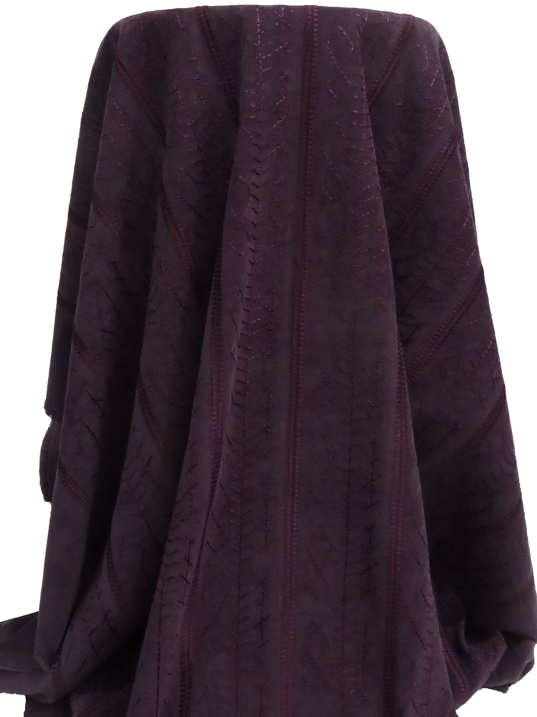 Muted Midnight Purple/Blackberry Polyester/Lycra Novelty Embroidered Moleskin Suiting 44W