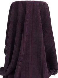 Muted Midnight Purple/Blackberry Polyester/Lycra Novelty Embroidered Moleskin Suiting 44W