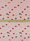 Flamingo/Mauve/Cherry Red/Multi Polyester/Lycra Fruit On The Grid Print Double Brushed Knit 56W