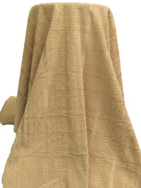 Camel/Deep Champagne Polyester/Lycra Novelty Embroidered Moleskin Suiting 44W