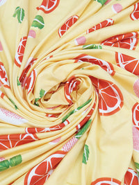 Parmesan/Sunset Orange/Grapefruit/Multi Polyester/Lycra Fruit Slices Print Double Brushed Knit 56W