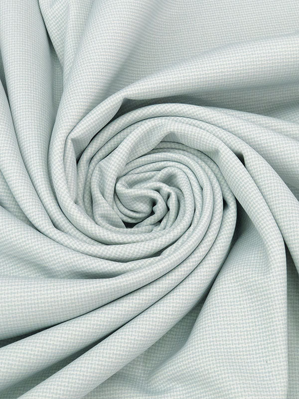 Pale Sea Glass/White Polyester/Lycra Micro Basketweave Print Fleece-Lined Knit Jacketing - Polartec - 50W