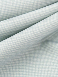 Pale Sea Glass/White Polyester/Lycra Micro Basketweave Print Fleece-Lined Knit Jacketing - Polartec - 50W