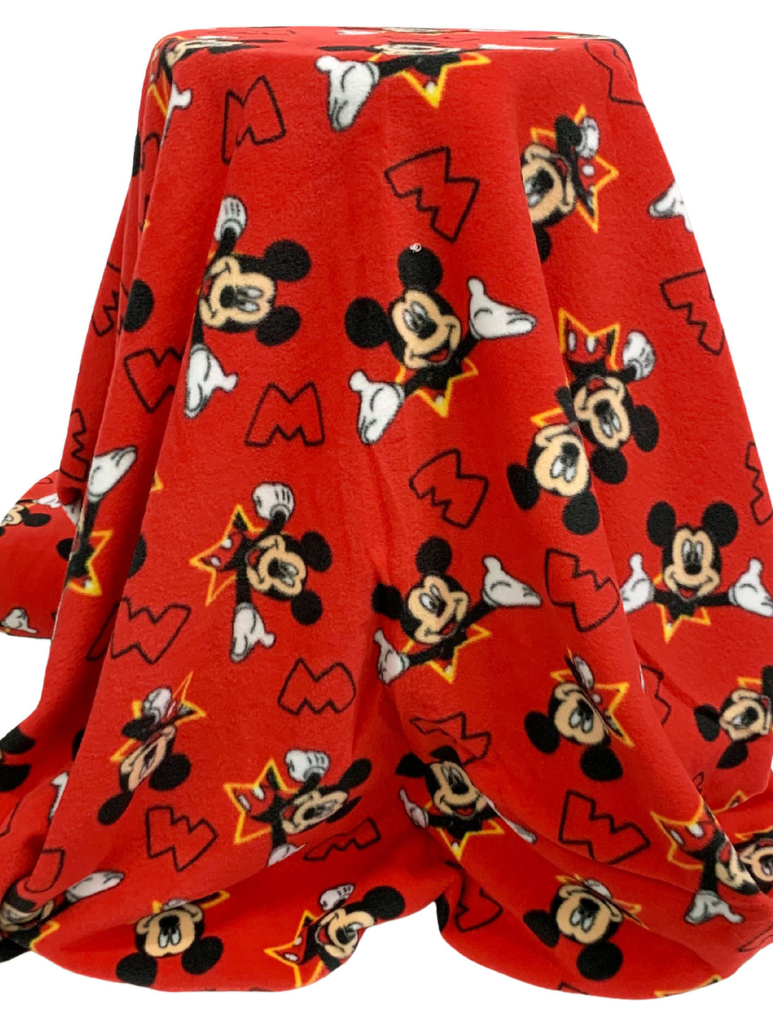 Red/Black/White/Yellow 100% Polyester Disney's Mickey Mouse Print Fleece 56W