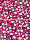 Imperial Purple/Hot Pink/Parchment Polyester/Lycra Overlapping Circles Print FTY Knit 54W