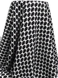 Black/White Polyester/Wool/Metallic Novelty Weave With Sequins Boucle Suiting - NY Designer - 58W