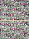 Laurel Green/Amaranth Red/Forest Green/Multi 100% Cotton Patriotic Camping Print Quilt Weight Woven 44W