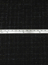 Black/Gold Polyester/Wool/Metallic Novelty Grid Weave Boucle Suiting - NY Designer - 58W