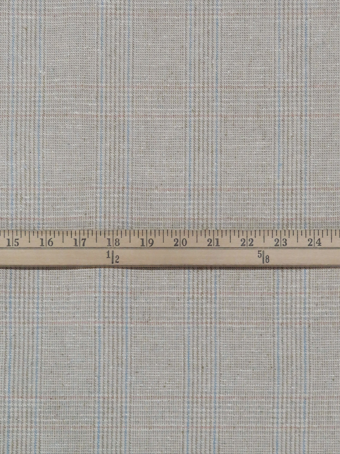 Dusty Vanilla/Muted Antique Bronze/Baby Blue/Ballet Pink 100% Silk Glen Plaid Raw Silk Suiting - NY Designer - 62W