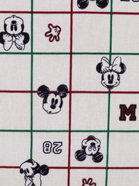 Palest Taupe/Midnight Navy/Claret/Emerald 100% Cotton Mickey And Minnie Icon Grid Print Quilt Weight Woven 44W