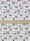 Palest Taupe/Midnight Navy/Claret/Emerald 100% Cotton Mickey And Minnie Icon Grid Print Quilt Weight Woven 44W