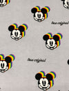 Graystone/Black/Multi 100% Cotton Disney's Rainbow Mickey Head Badge Print Flannel 43W