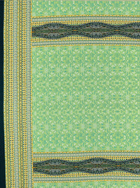 Stem Green/Turquoise/Off-White/Goldenrod Polyester/Lycra Double Border Abstract Framework Print DTY Knit 60W