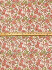 Champagne Pink/Old Rose/Moss Green/Multi 100% Cotton Disney's Sleeping Beauty Aurora Floral Print Quilt Weight Woven 44W