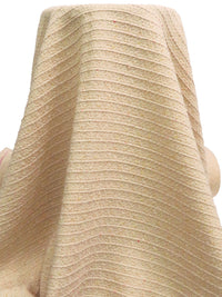 Deep Champagne/Cardinal/Gold/Multi Wool/Polyester Horizontal Stripe Weave Boucle Suiting - NY Designer - 58W